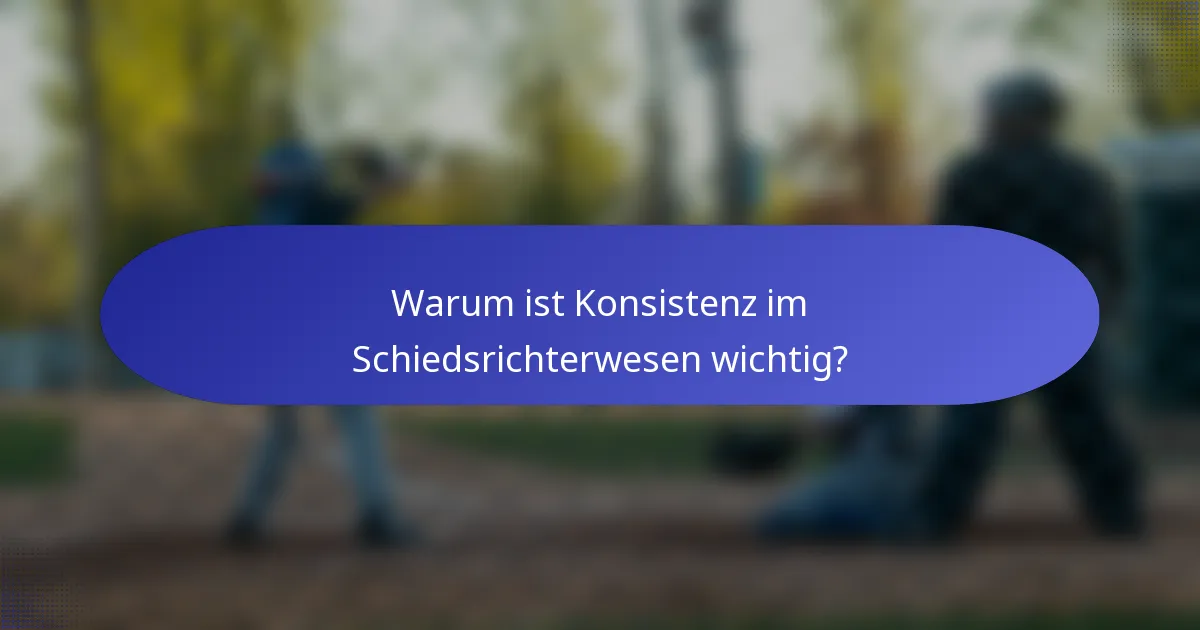 Warum ist Konsistenz im Schiedsrichterwesen wichtig?