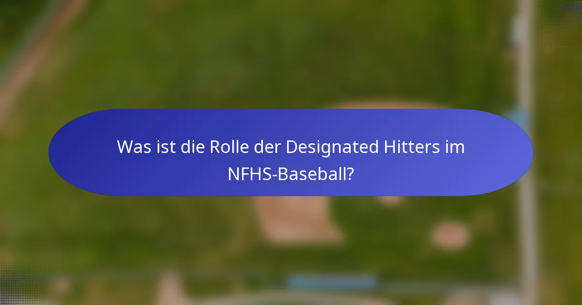 Was ist die Rolle der Designated Hitters im NFHS-Baseball?
