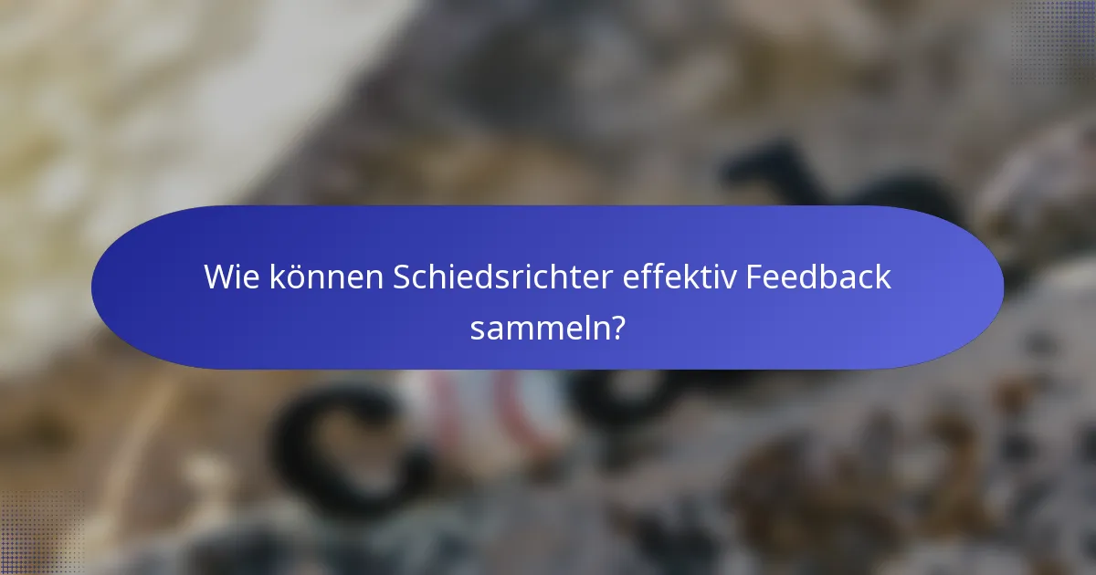 Wie können Schiedsrichter effektiv Feedback sammeln?