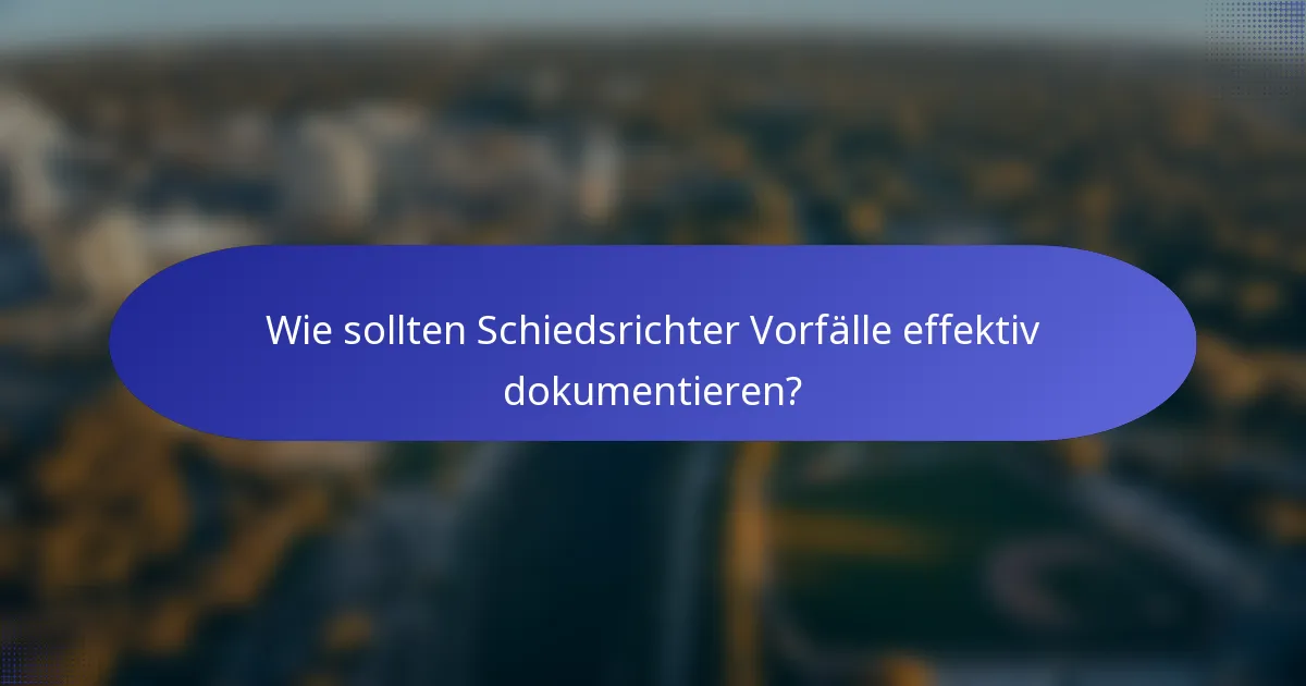 Wie sollten Schiedsrichter Vorfälle effektiv dokumentieren?